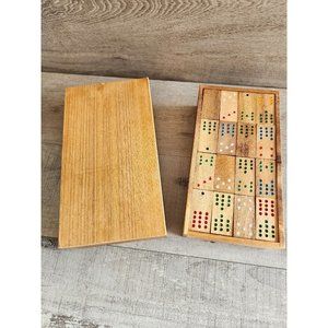 Novica Wooden Rain Forest Dominoes Domino Boxed Set Travel Board Game Luxury